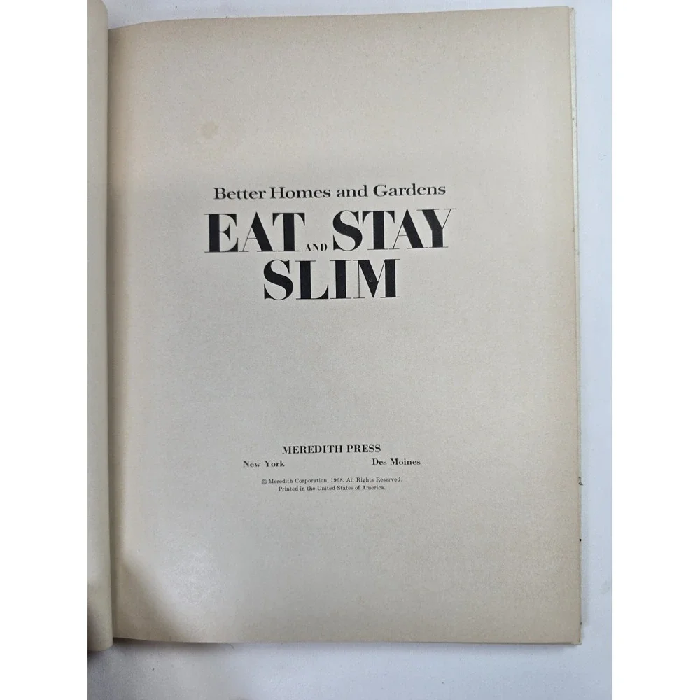 VTG 1968 Better Homes and Gardens Eat and Stay Slim Cookbook Diet Recipes Retro